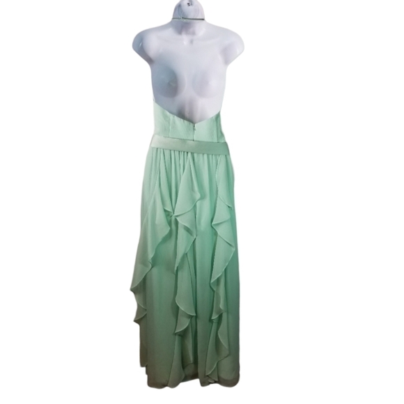 Vera Wang White mint green maxi formal gown - Picture 3 of 13